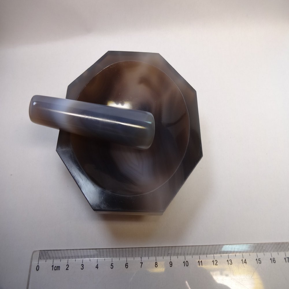Agate Mortar and Pestle, 4", Od=103mm,id = 80 Mm+Extra Pestle