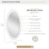 MCS 21x31 Large Wall Mirror, Classic White Oval Mirror, Vertical & Horizontal Wall Hanging Mirror for Bathroom, Bedroom & Livingroom view 3