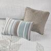 Madison Park Caelie Quilt Modern Classic Design All Season, Breathable Coverlet Lightweight Bedding Set, Matching Shams, Decorative Pillow, King/Cal King(104"x94"), Leaf Blue 6 Piece view 2