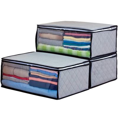 ASTRO Activated Carbon Clothing Organizer Bags, Breathable Material, 3pc, Grey 171-01