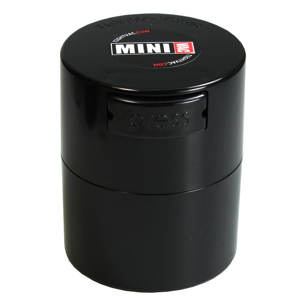 Minivac - 10g to 30 grams Airtight Multi-Use Vacuum Seal Portable Storage Container for Dry Goods, Food, and Herbs - Black