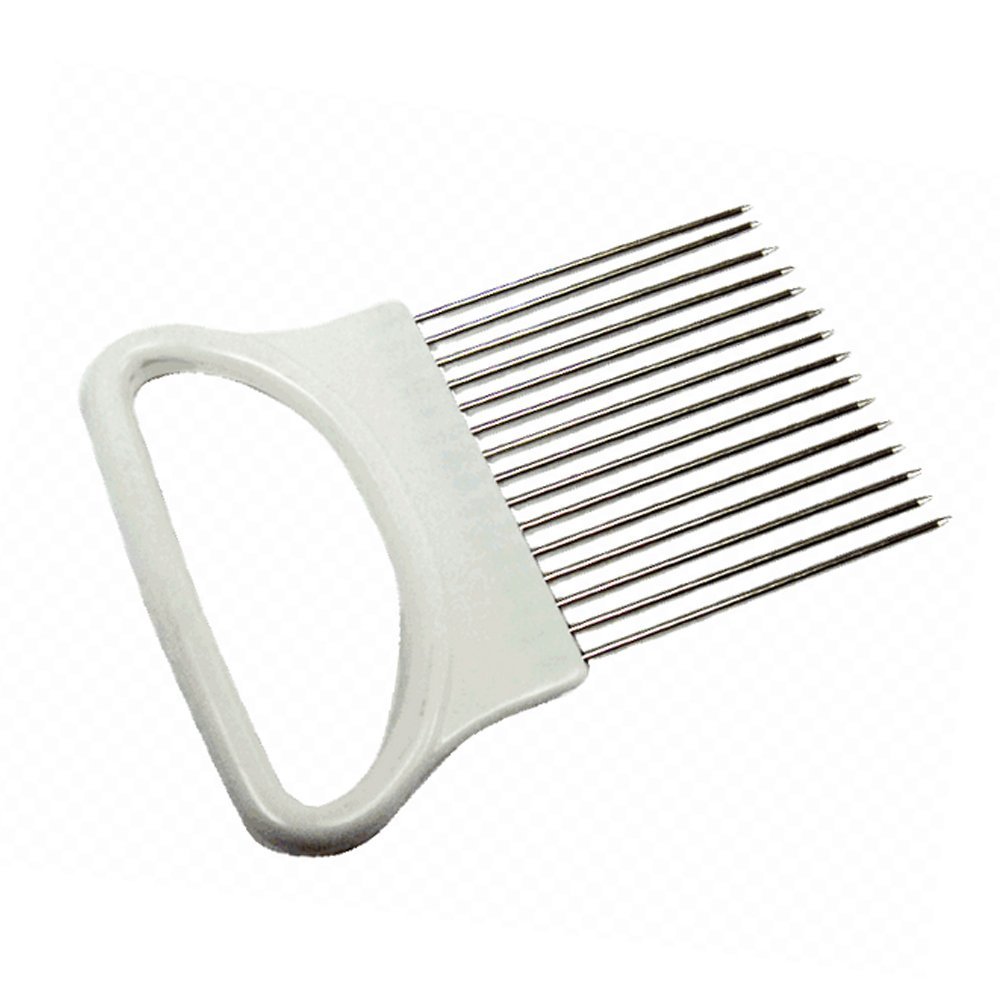 1 New Onion Holder Slicing Guide Stainless Steel Prongs Holds Slice Aid Cutting