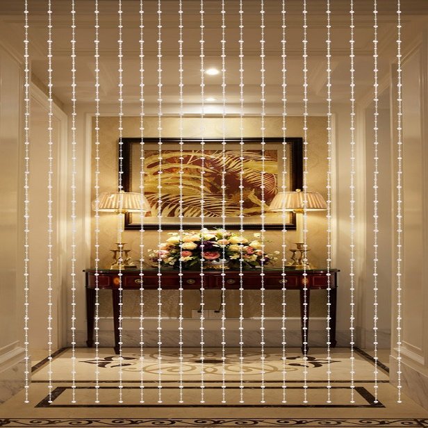 THY COLLECTIBLES Beautiful Home Decor Acrylic Beaded Curtain for Windows Doorways, Room Partition (Silver Balls)