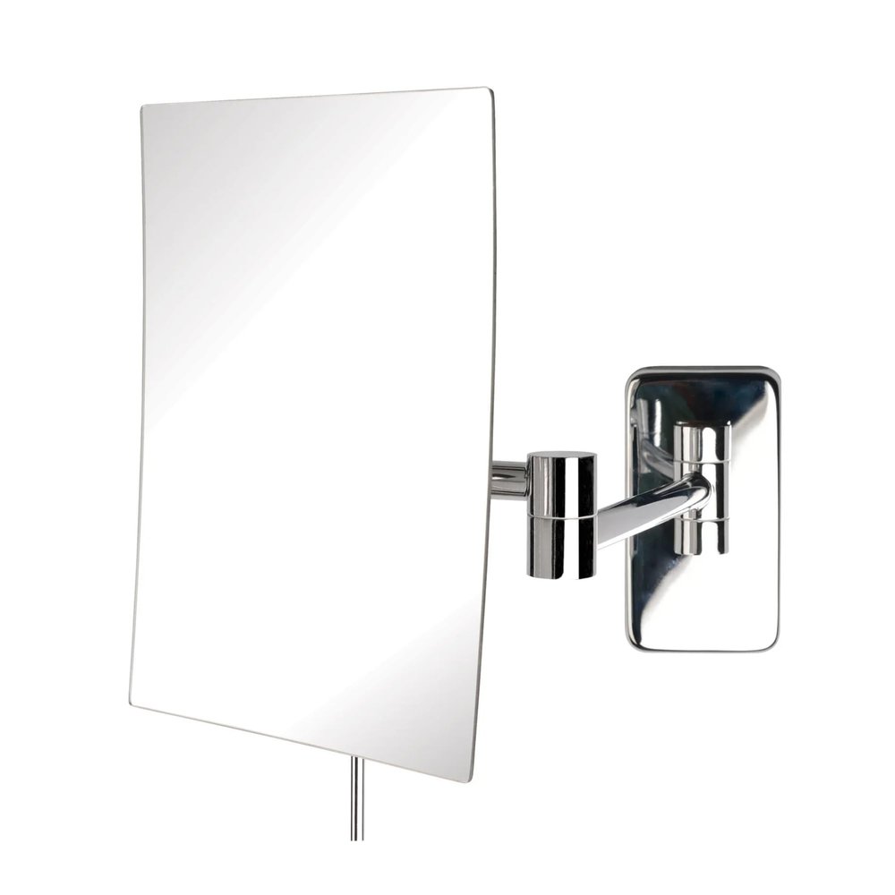 JERDON Wall Mount Makeup Mirror with 5X Magnification - 8.75 x 6.5 Rectangular Mirror Extends 14 Chrome Finish Model JRT695C