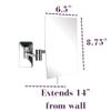 JERDON Wall Mount Makeup Mirror with 5X Magnification - 8.75 x 6.5 Rectangular Mirror Extends 14  Chrome Finish  Model JRT695C view 3