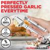 Alpha Grillers Garlic Press Stainless Steel - Easy to Clean, Rust-Proof, Dishwasher Safe - Stainless Steel Garlic Press, Mincer, Crusher with Silicone Peeler & Cleaning Brush view 2