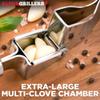 Alpha Grillers Garlic Press Stainless Steel - Easy to Clean, Rust-Proof, Dishwasher Safe - Stainless Steel Garlic Press, Mincer, Crusher with Silicone Peeler & Cleaning Brush view 3