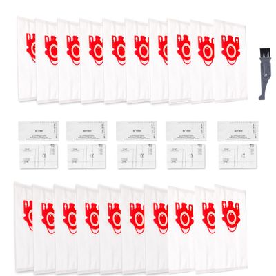 20 Pack 3D Airclean Bags Replacement for Miele FJM Vacuum Compact C1 Compact C2 Complete C1 S241, S290, S300i, S500, S700, S4, S6 Series,5 Motor Protection Filters 5 Air Clean Filters
