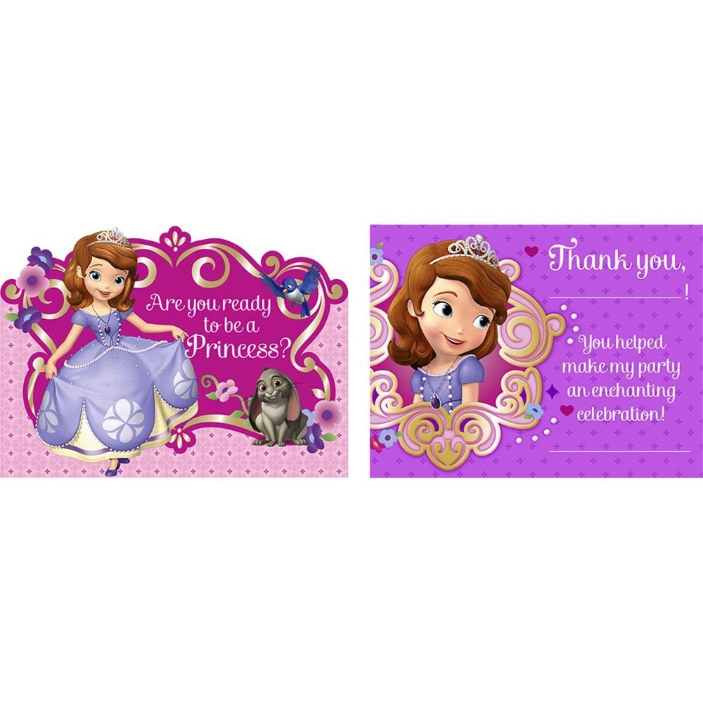 Disney Junior Sofia The First Invitations & Thank-You Postcards (8 Each)