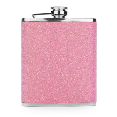 Pink Glitter 7oz Stainless Steel Hip Flask