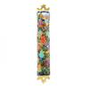 Hand Painted Laser Cut Metal Mezuzah in Pomegranate Design/Multicolor view 1