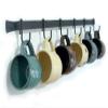 Wall-Mounted Wrought Iron Mug Rack, 24.5" with 6 Cup Hooks, Made in USA view 1