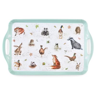 Pimpernel Wrendale Designs Large Handled Tray, Woodland Creatures - Cottagecore Kitchen Decor - Melamine Serveware Tray for Snacks, Breakfast, Tea - Dishwasher Safe - Great Gift for Animal Lovers