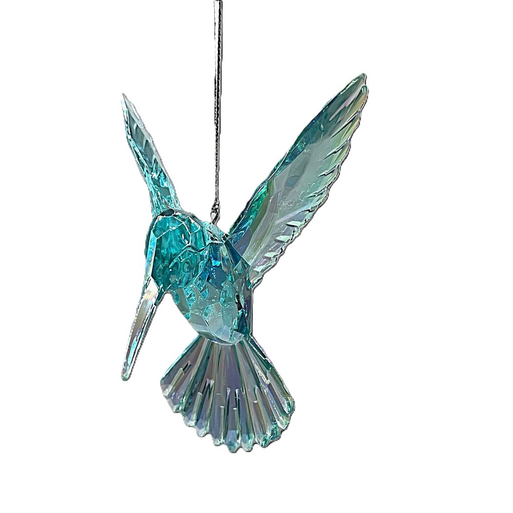 Kurt Adler T2031 3 Assorted Acrylic Iridescent Purple, Blue and Clear Hummingbird Christmas Ornaments