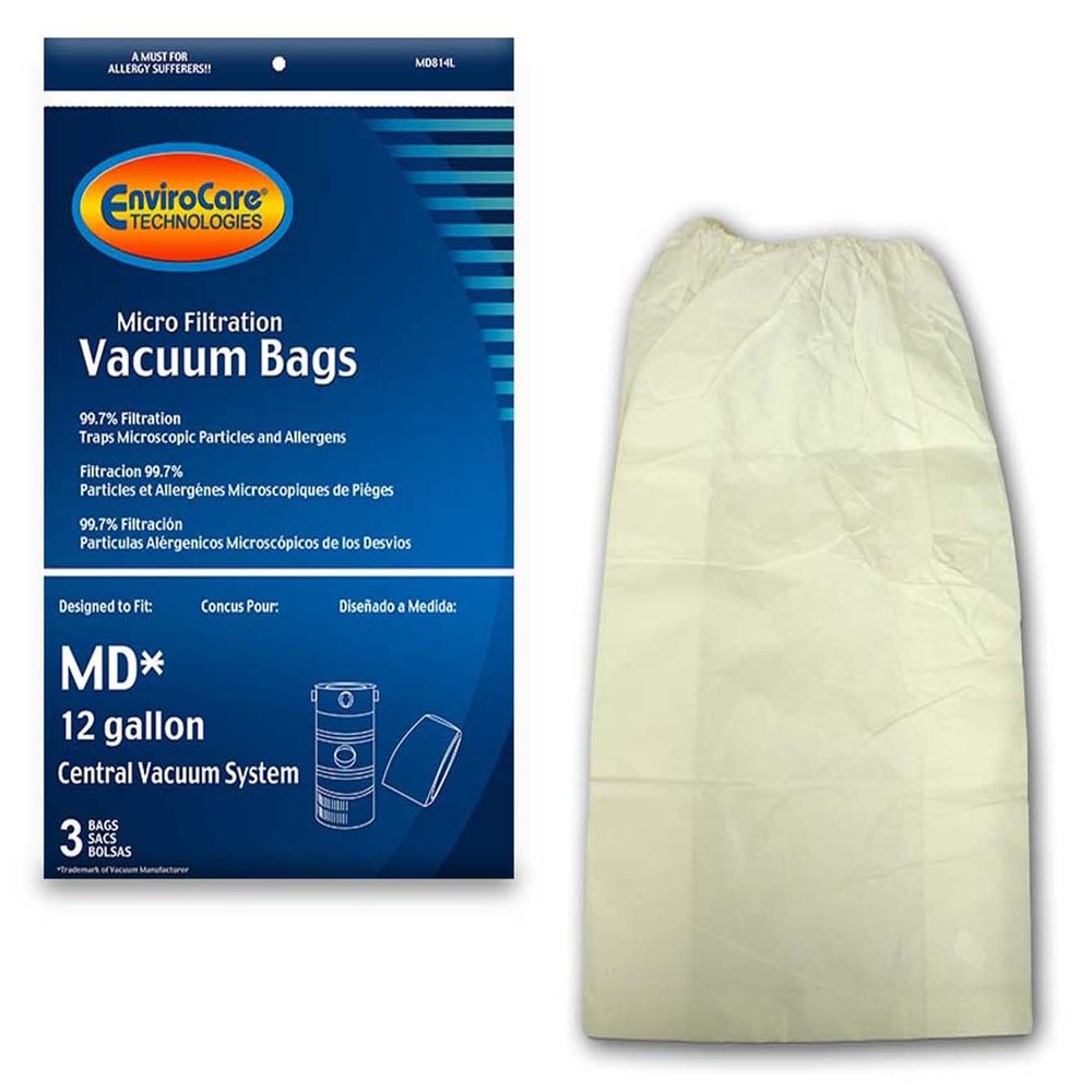EnviroCare Replacement Vacuum Bags for Modern Day 12 Gallon Central Vacuums 3 Pack
