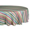 DII Summer Stripe Outdoor Tabletop Collection, Multi-use, Machine Washable, Tablecloth, 60" Round, Sunset view 1