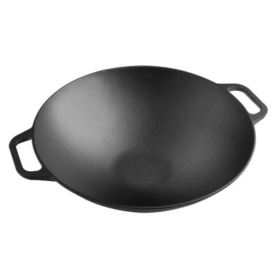 Victoria Cast Iron Wok with Loop Handles, Made in Colombia, 14 Inches