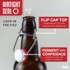 Ilyapa 16 Ounce Amber Swing Top Glass Bottles - 12 Pack Flip Top with Airtight Lid, for Home Brewing - Kombucha, Soda, Coquito, Kefir, Juice view 4