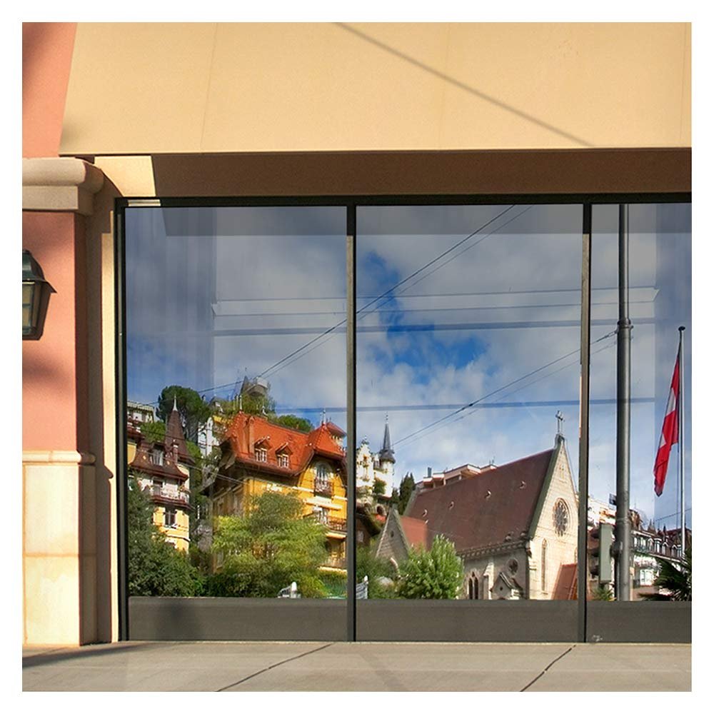 BDF S15 Window Film Daytime Privacy and Heat Control Mirror Silver 15 (Dark) - 36in X 24ft