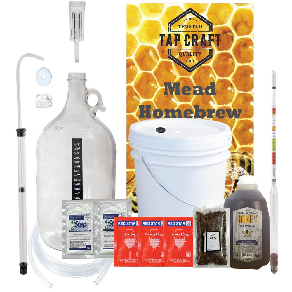 HomeBrewStuff - One Gallon Mead Deluxe Mead Kit - Reusable Fermentaion Kit - Complete with Your First Recipe - Make Honey Wine at Home - Great Gift Ideas