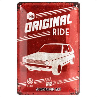Nostalgic-Art Retro Tin Sign  Volkswagen  VW Golf  The Original Ride  Bus gift idea, Metal Plaque, Vintage design for decoration, 20 x 30 cm