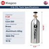5 lb. Aluminum Co2 Tank Compressed Gas Air Cylinder view 2