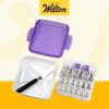 Wilton Cake Decorating Supplies Kit - Decorate Treats with Your Organized Decorating Tool Set, Disposable Pastry Bags, Stainless Steel Icing Tips and Spatula, 46-Piece view 2
