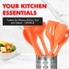Chef Craft 7 Piece Silicone Kitchen Tool and Utensil Set, Orange (42078) view 2