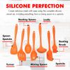 Chef Craft 7 Piece Silicone Kitchen Tool and Utensil Set, Orange (42078) view 4
