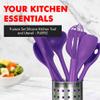 Chef Craft Premium Silicone Kitchen Tool and Utensil Set, 9 Piece, Purple view 2