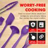 Chef Craft Premium Silicone Kitchen Tool and Utensil Set, 9 Piece, Purple view 3