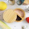 Totally Bamboo Salt Keeper Duet  Bamboo Salt Cellar with Dual Compartments for Salt and Pepper or Spices, Magnetic Swivel Lids, Natural Bamboo Salt Box, 8 Ounce Capacity view 2