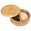 Totally Bamboo Salt Keeper Duet  Bamboo Salt Cellar with Dual Compartments for Salt and Pepper or Spices, Magnetic Swivel Lids, Natural Bamboo Salt Box, 8 Ounce Capacity view 4