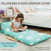 Butterfly Craze Floor Pillow Case, Mattress Bed Lounger Cover, Polka Aqua, King Size - Cozy Seating Solution for Kids & Adults, Recliner Cushion, Perfect for Reading, TV Time (Pillow Not Included) view 2