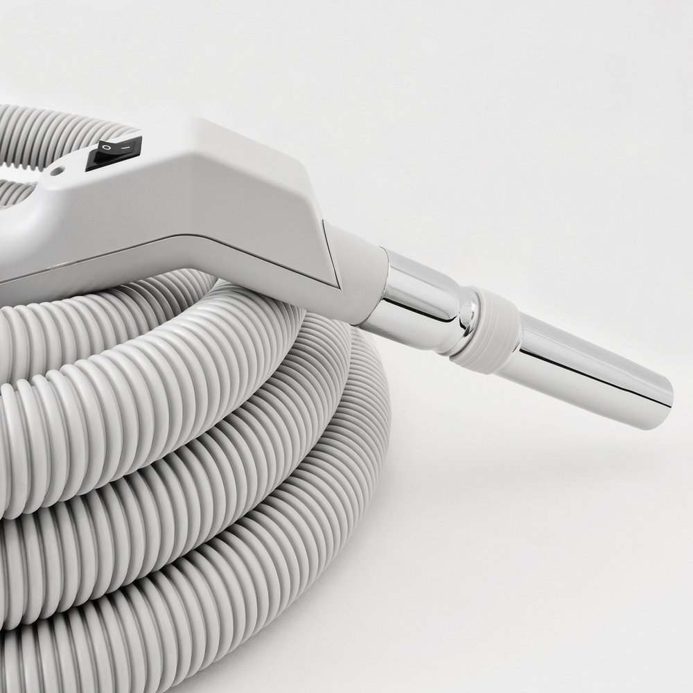 Central Vac Hose Assy 40Ft Low Voltage Crushproof Hose With Switch-Grey