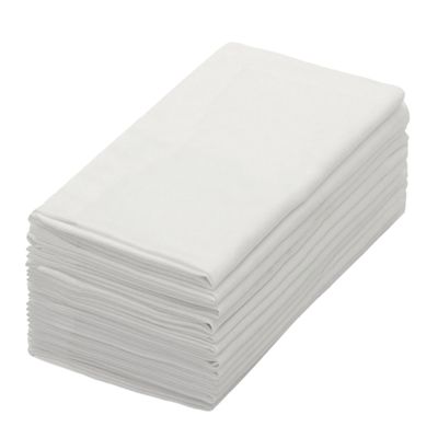 COTTON CRAFT White Dinner Napkins - Set of 12 Classic Pure Cotton Soft Cloth Napkins - Durable Washable Everyday Lunch Brunch Table Restaurant Wedding Party Gift Reusable Napkin - 17 x 17 inches