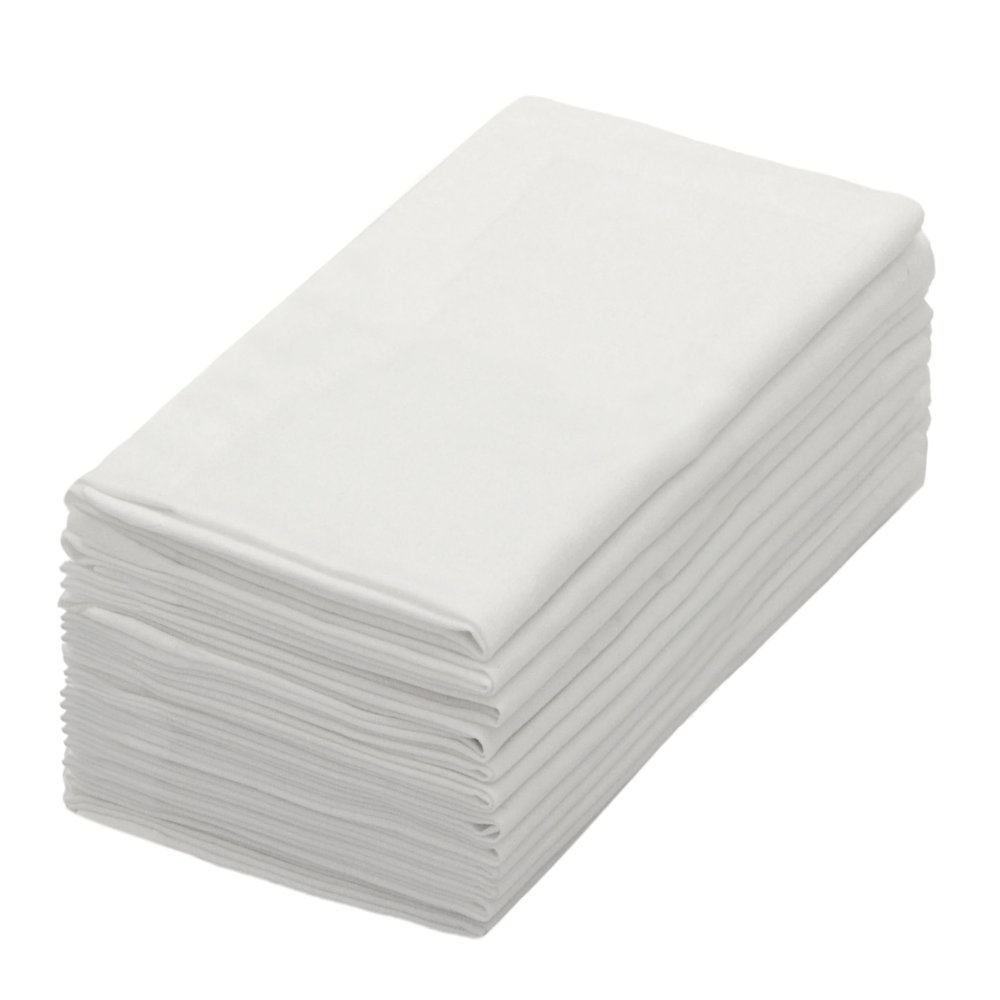 COTTON CRAFT White Dinner Napkins - Set of 12 Classic Pure Cotton Soft Cloth Napkins - Durable Washable Everyday Lunch Brunch Table Restaurant Wedding Party Gift Reusable Napkin - 17 x 17 inches