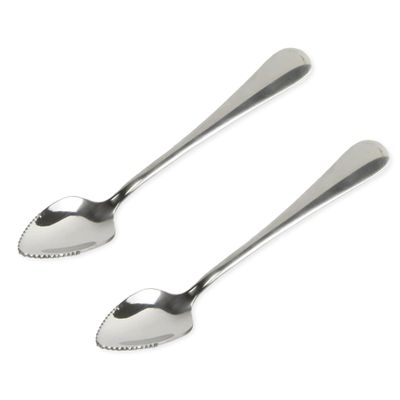 Chef Craft - Select Serrated Grapefruit Spoon, 6.5 Inches 2 Piece Set of Grapefruit Spoons with Serrated Edge, Stainless Steel, Dishwasher-Safe