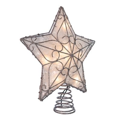 Kurt Adler UL 10-Light Metal Trimmed Capiz Inspired Star Treetop