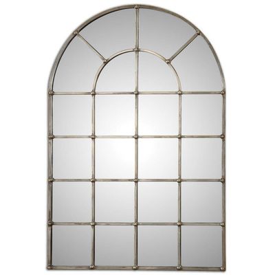 Uttermost Barwell Silver 29 1/2" x 44 1/4" Arch Mirror