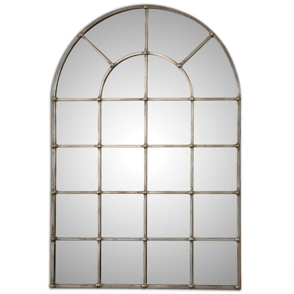 Uttermost Barwell Silver 29 1/2" x 44 1/4" Arch Mirror