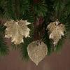 Aspen Leaf Ornaments, Set of 2 - One Copper Dipped, One Gold Dipped, Real Leaves, 2.5 Inch Length, Adjustable Ribbon Ties view 2
