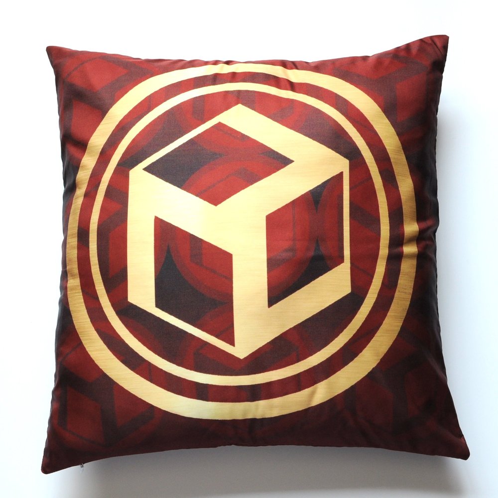 Geometry Symbol Meditation Double Sided Cushion Pillow Cover 17"x17" (Reiki Antahkarana YIN)