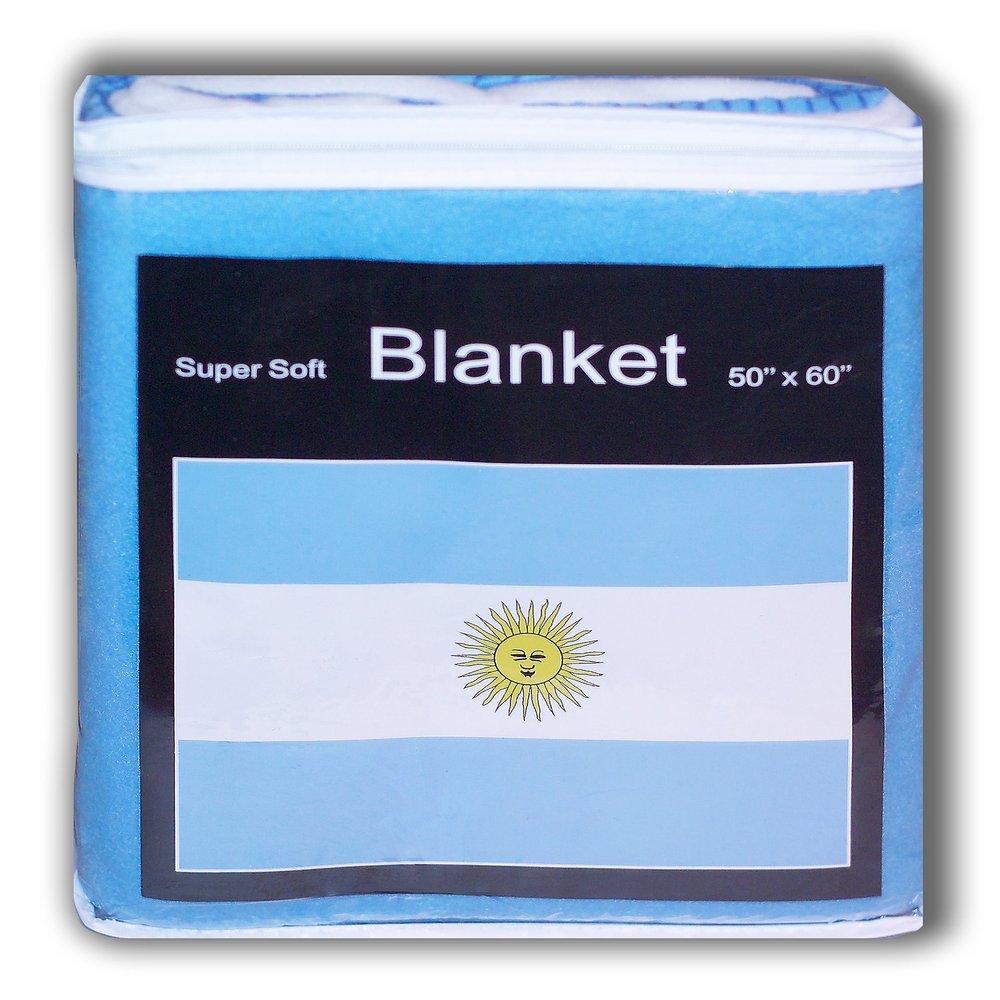 Argentinian Flag Fleece Blanket 5 ft x 4.2 ft. Super Soft Throw Cover Flag of Argentina
