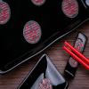 THY COLLECTIBLES 4 Pcs Japanese Sushi Plate Dinnerware Set Black With Chinese Double Happiness Design view 3