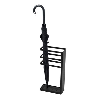 Yamazaki Home Freestanding Umbrella Holder/Umbrella Stand for Umbrellas/Canes/Walking Sticks Steel One Size Black