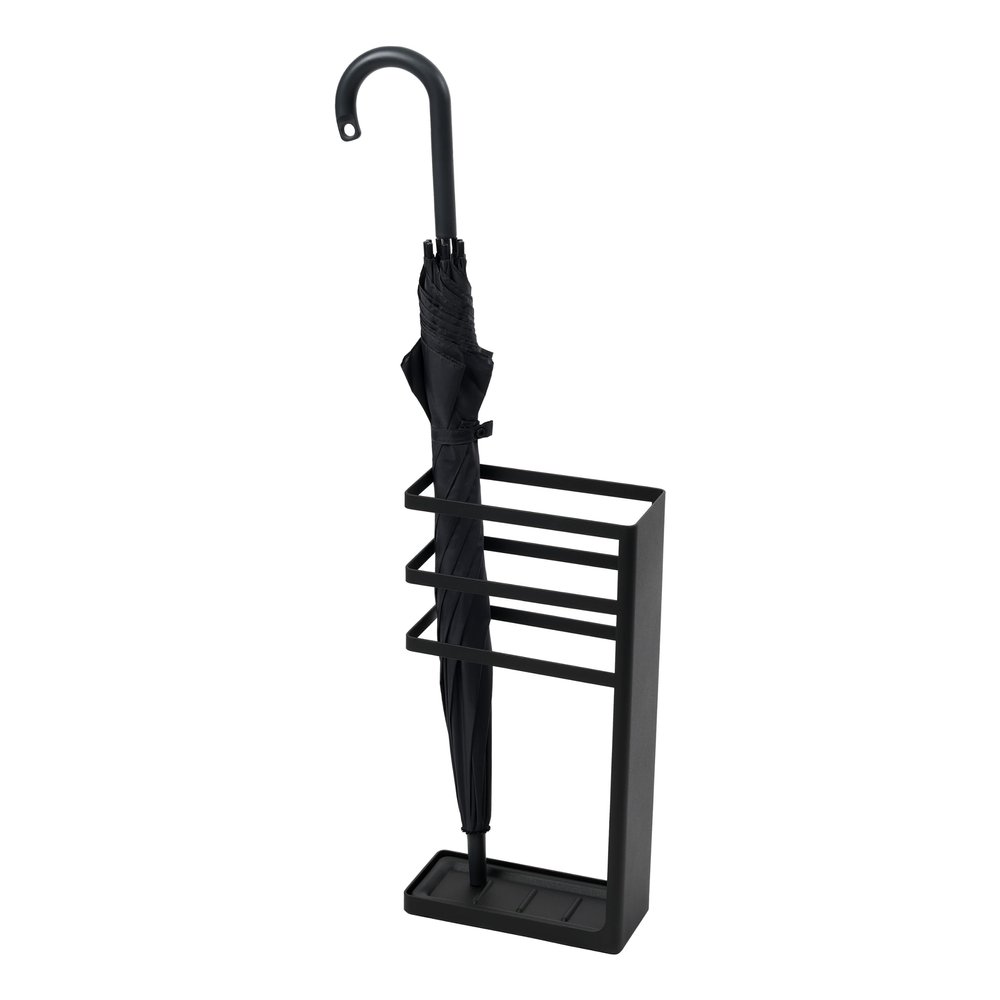 Yamazaki Home Freestanding Umbrella Holder/Umbrella Stand for Umbrellas/Canes/Walking Sticks Steel One Size Black