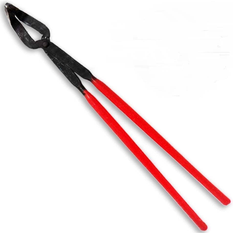 JEWEL TOOL 14" (35.6 cm) Crucible Tongs | Curved Tips for Secure Grip | Heavy-Duty with Heat-Resistant Rubberized Handles | Ideal for Molten Metal Handling