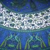India Arts Floral Peacock Round Cotton Tablecloth 72" Blue view 2