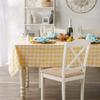 DII Checkered Tabletop Collection 100% Cotton, Machine Washable, Tablecloth, 52x52, Yellow view 4